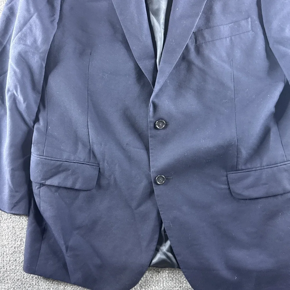 Jos A Bank Gordon Blazer Sport Coat Jacket 100% Wool Navy Blue 44R 2 Button